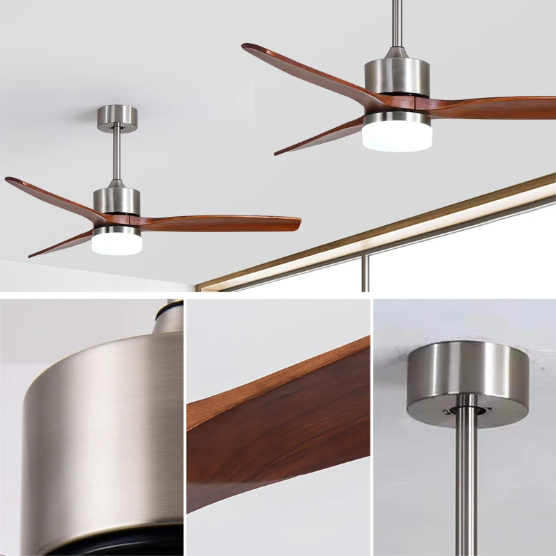 مروحة سقف خشبية على الطراز مع محرك خفيف عالي الطاقة صامت مثالية لمراوح أسقف غرفة المعيشة وغرفة النوم