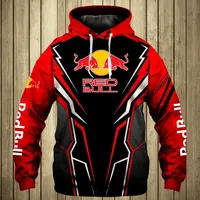 2025 New Red Bull Hoodie Fashion Red Bull 3D Printed Men's Pullover Outdoor Sportswear Racing Hoodie Red Bull Clothing