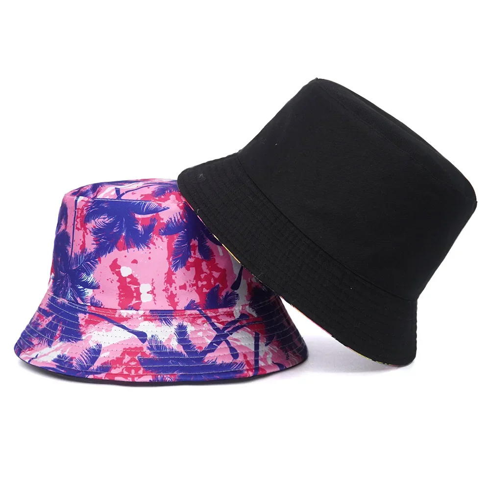 Tree Printed Bucket Hat Unisex Summer Sunscreen Panama Men Women Fashion Anti-sun Gorra Fishing Fisherman Cap Reversible Sun Hat