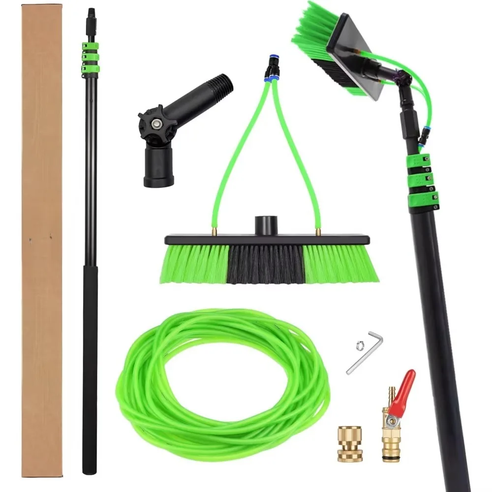 Telescopic Water Fed Pole Solar Panel Roof Window Cleaning System Aluminum Nylon Brush Eco Friendly