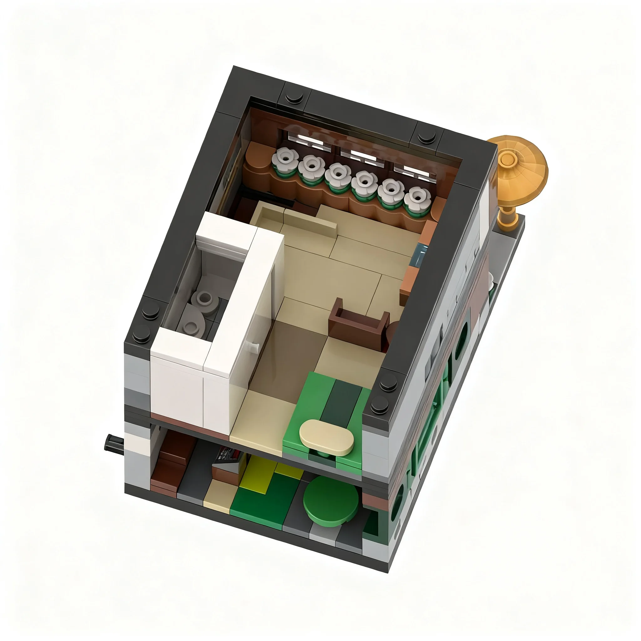 409pcs MOC MINI Coffee House Modular Buildings MINI Model Building Blocks Construction Toy Christmas Gift Education DIY Brick
