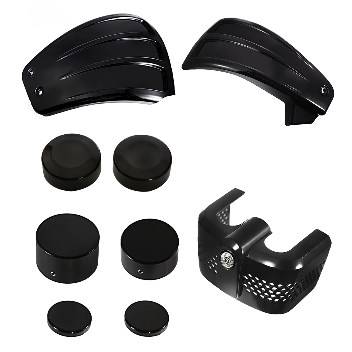 Black Battery Ignition Axle Cover Sets For Harley Softail 2018-2022 Street Bob FXBB