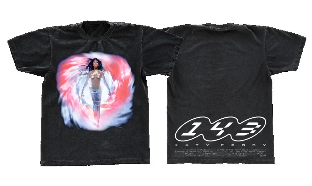 

Katy Peripheral Same Perry Short Sleeve T-Shirt Street Retro style Men's Women's Summer Loose Cotton Female High Quality Tops