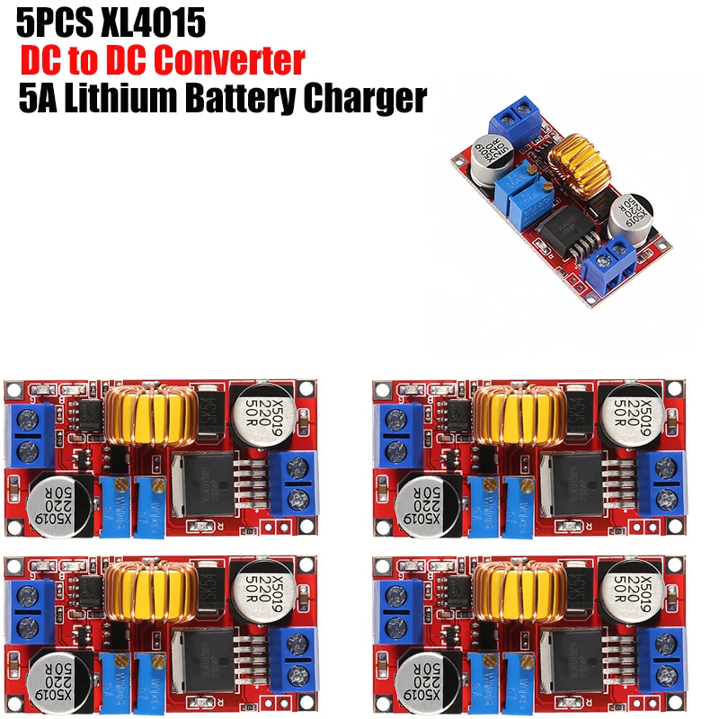 1-10PCS 5A DC-DC Adjustable Buck Converter XL4015 4 - 38V to 1.25 - 36V Step Down Power Supply Voltage Regulator Power Module