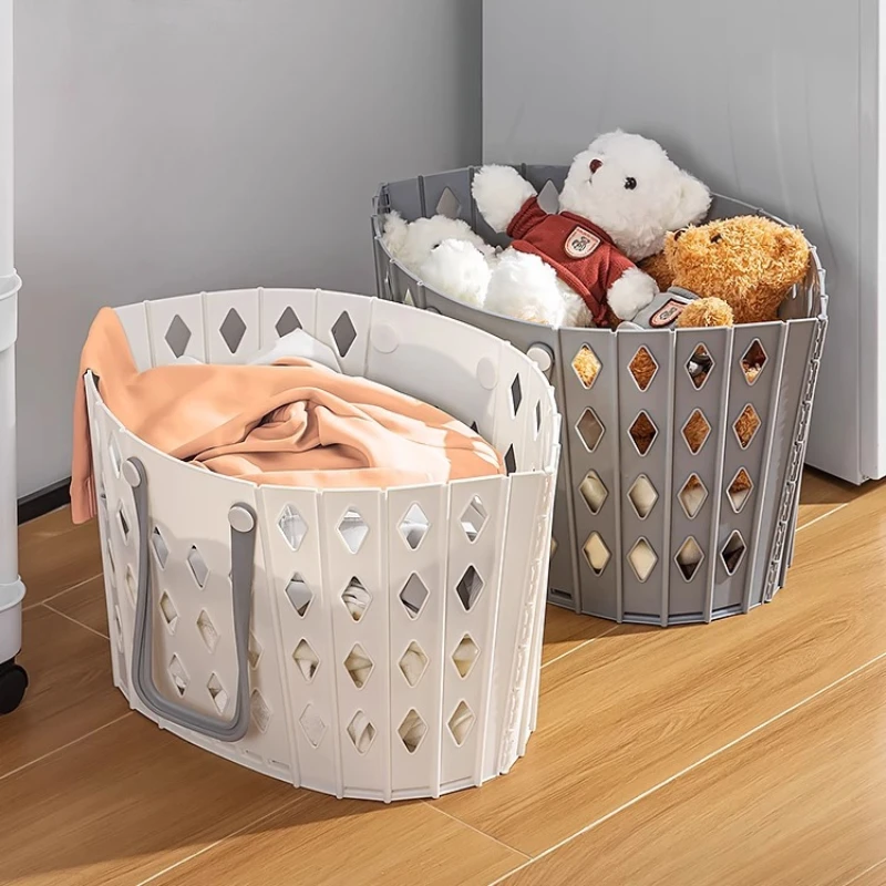 

Collapsible Wall-mounted Hamper Foldable Bathroom Organizer Large Mesh Laundry Basket Durable Moisture-proof Storage