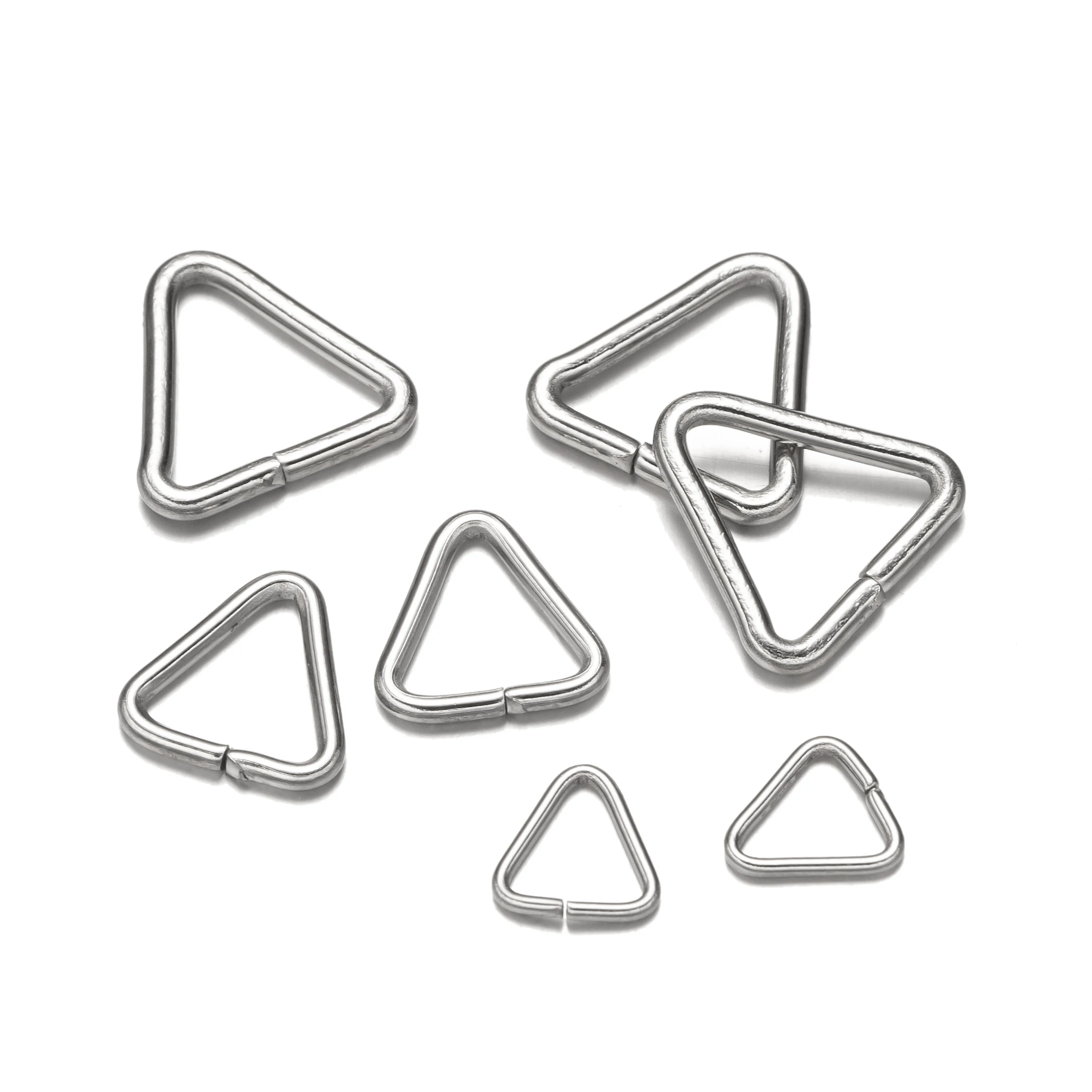 100Pcs Stainless Steel Triangle Clasps Buckle Connector Open Jump Rings For DIY Earrings Bracelet Necklace Jewelry Making Crafts