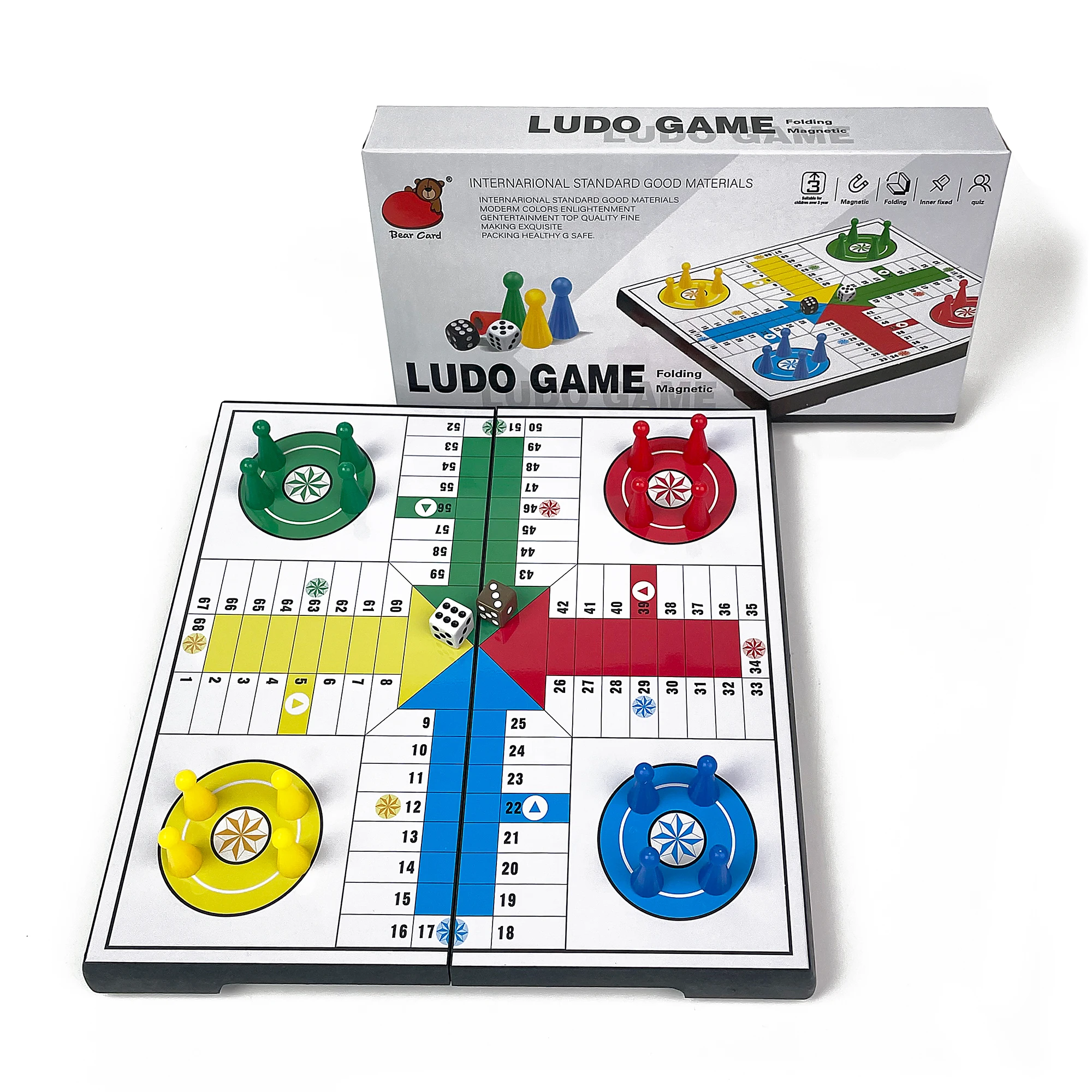 

24cm x 24cm Foldable Magnetic Dice Board Game Portable Plastic Tabletop Travel Outdoor Classic Game Set