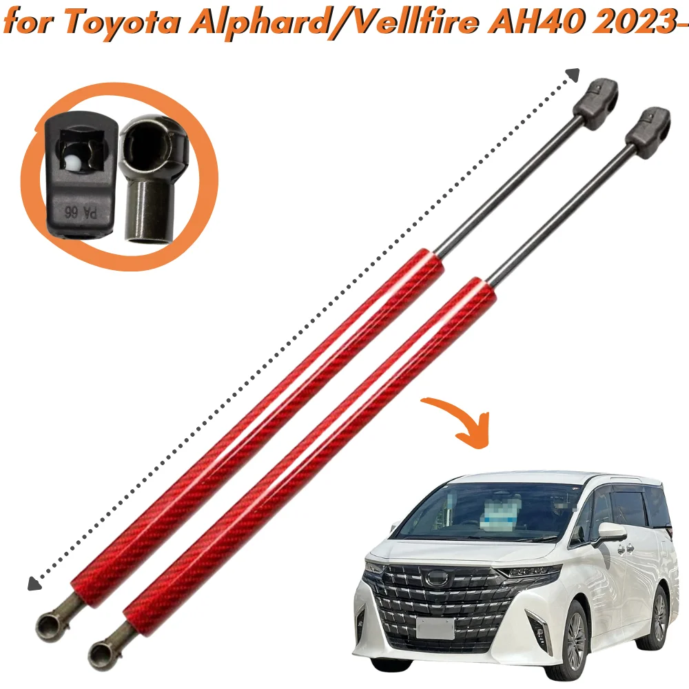 

Qty(2) Hood Struts for Toyota Alphard Vellfire AH40 2023-present Front Bonnet Modify Gas Springs Shock Absorbers Lift Supports