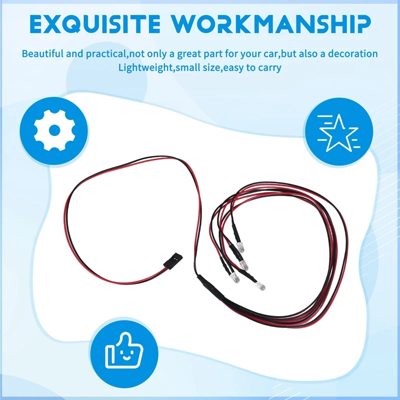 เป็นมิตรกับสิ่งแวดล้อม-4 ไฟ LED สีขาวพร้อมโคมไฟสําหรับ 1/10 Traxxas Hsp Rc Crawler อุปกรณ์เสริม Rc รถอะไหล่