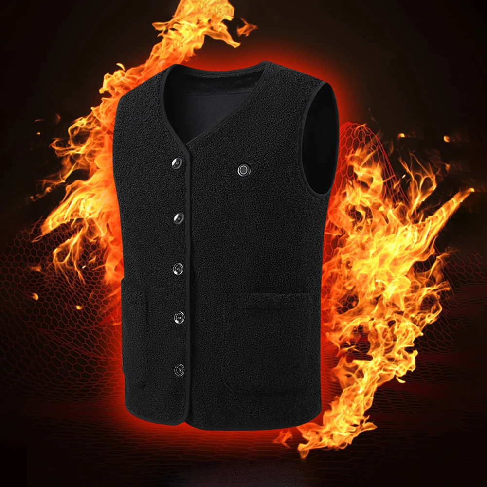 

16 Areas Unisex Heated Vest Rechargable Winter Heating Jacket 3 Heating Levels Temperature Control Winter Thermal Warm Ski Vest