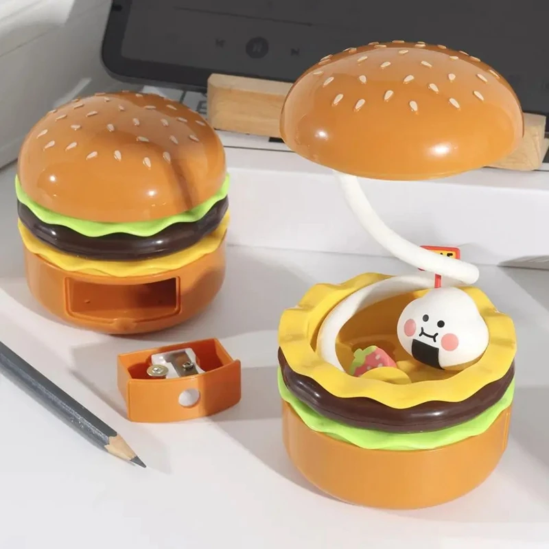 Ochrona oczu lampka nocna 250Mah KD300 Burger biurkowa lampa do oczu USB ładowanie z funkcją temperówki Mini lampka nocna