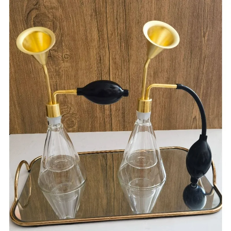 Custom Glass Aroma Sniff Bottle, Brass Scent Tester For Essential Oil Perfume Whiskey Coffee Bean Spa Aroma Appreciation
