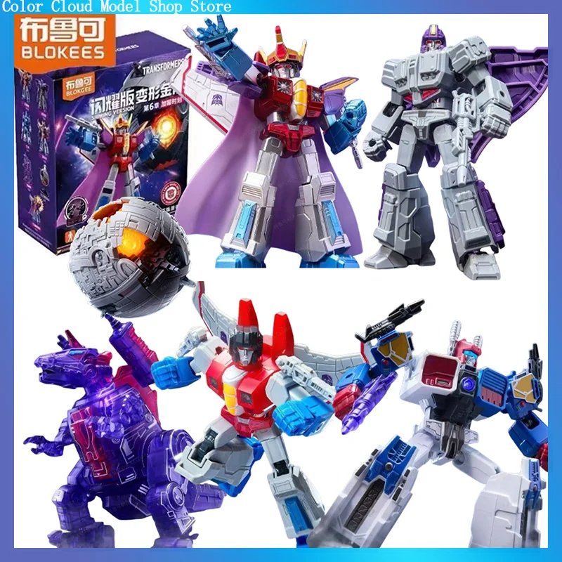 Bloks Transformers Shining Version 6Th Coronation Starscream Posable Building Block Action Figure Collectible Desktop Display