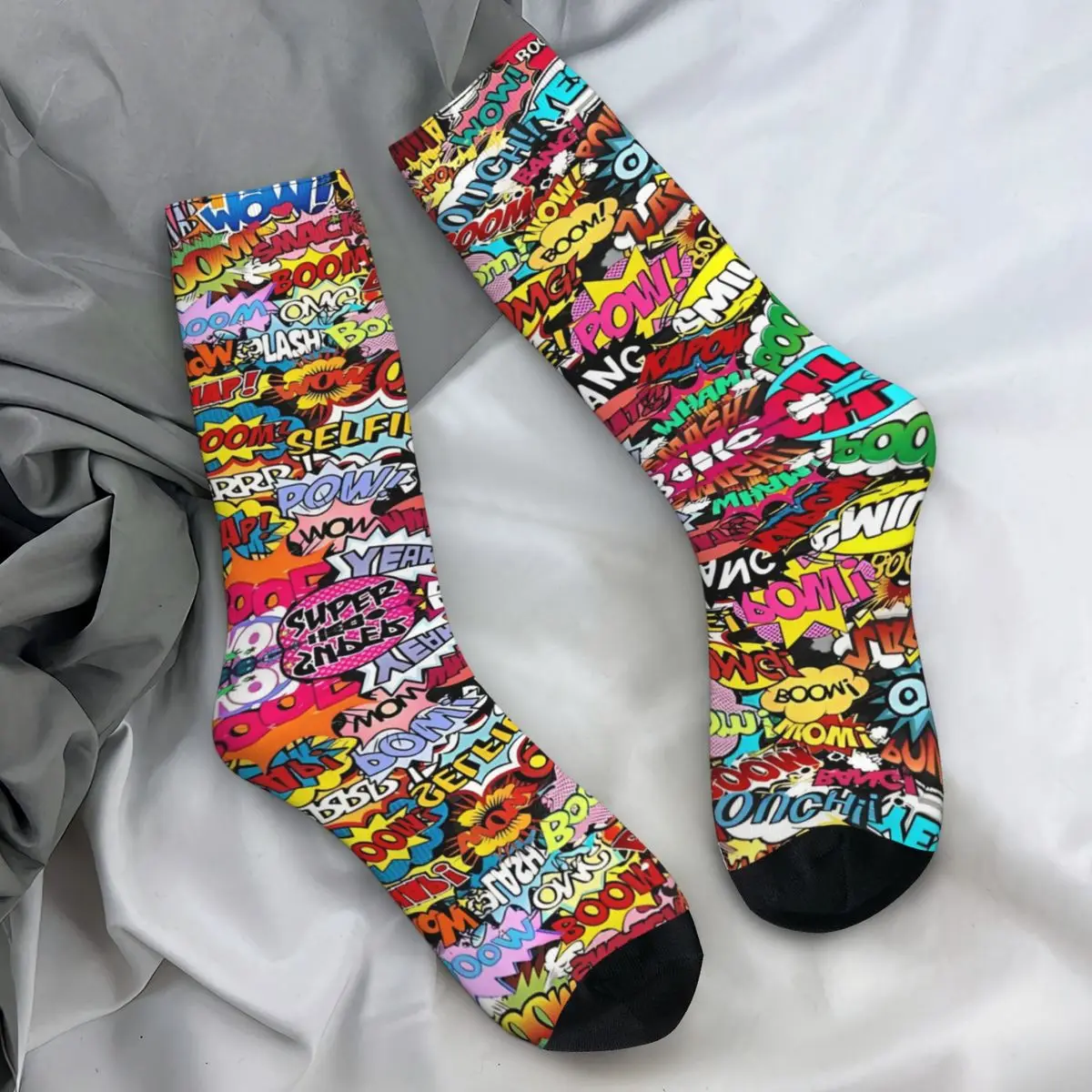 Couple Socks Comic Book Explosion Vintage Graffiti Art Pattern Stockings Winter Vintage Soft Socks Printed Running Socks