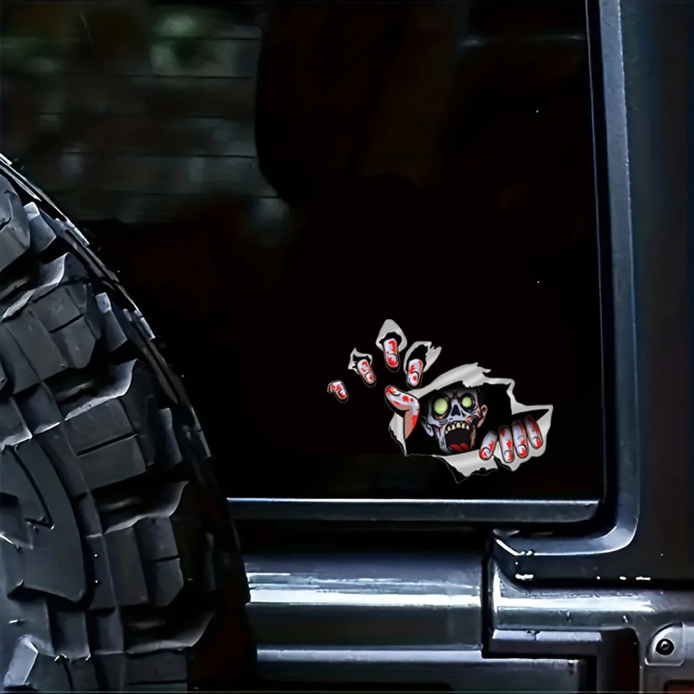 

1 шт. виниловые наклейки с персонажами ужасов - водонепроницаемые нерегулярные наклейки для украшения окон автомобиля и мотоциклов