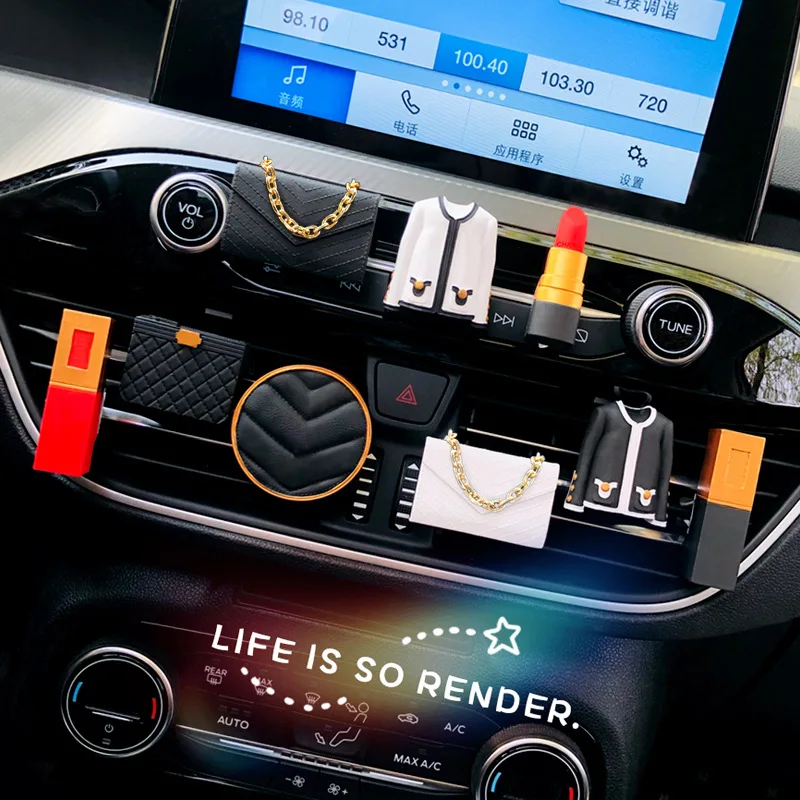 Creative Lipstick Bag Style Car Perfume Ornament Air Outlet Aromatherapy Fragrance Decoration Accessories Interior for Woman New