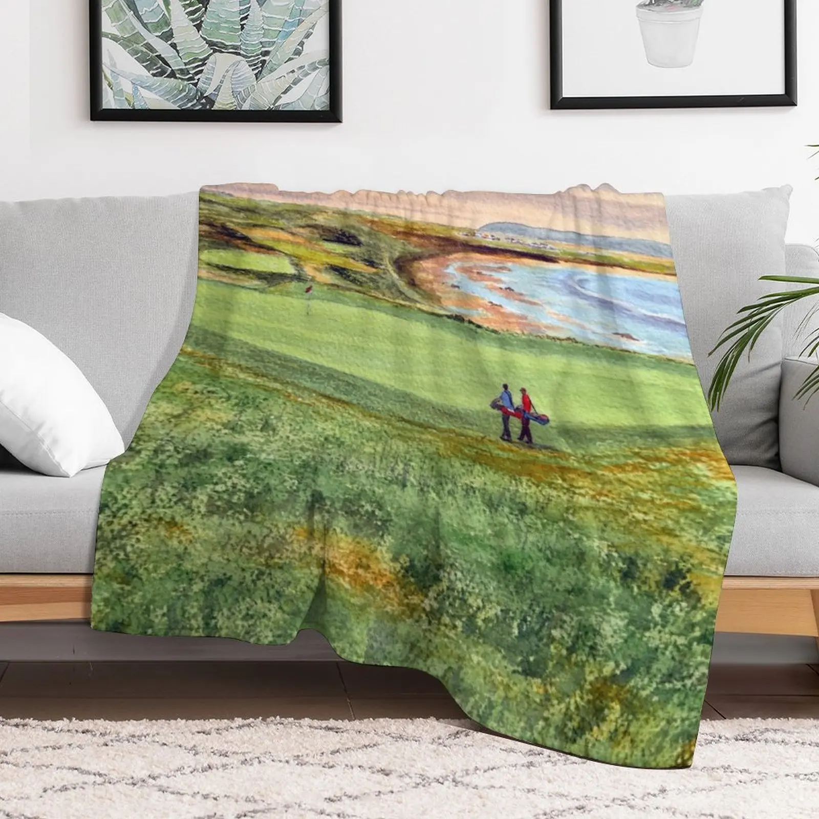 Ballybunion Golf Course County Kerry Ireland 10th Green Throw Blanket Fuzzy Plush Throw Blanket for Sofa Chair