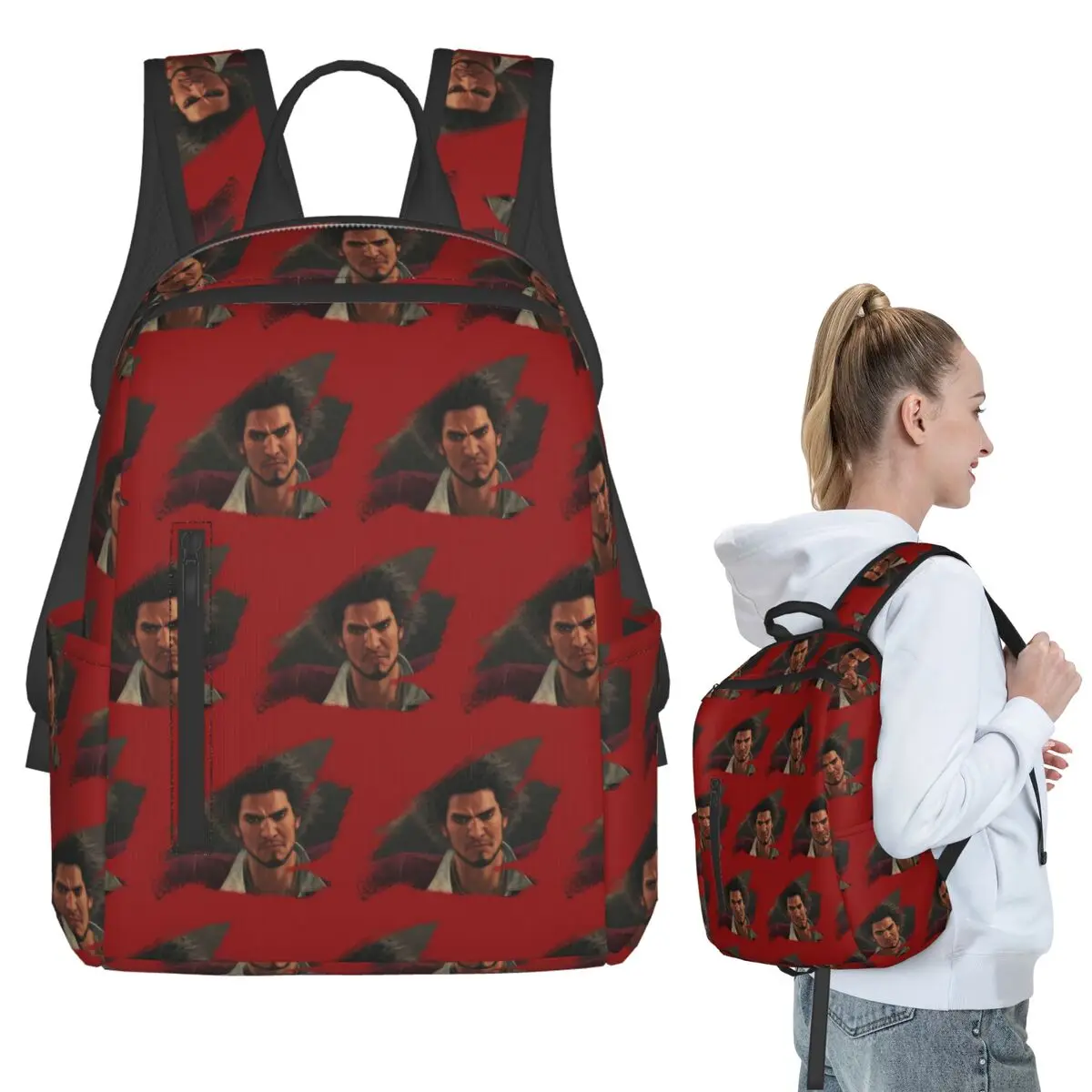 

Ichiban Kasuga - Yakuza Backpack Student BookBag Children School Bag Laptop Shoulder Bags Men Women
