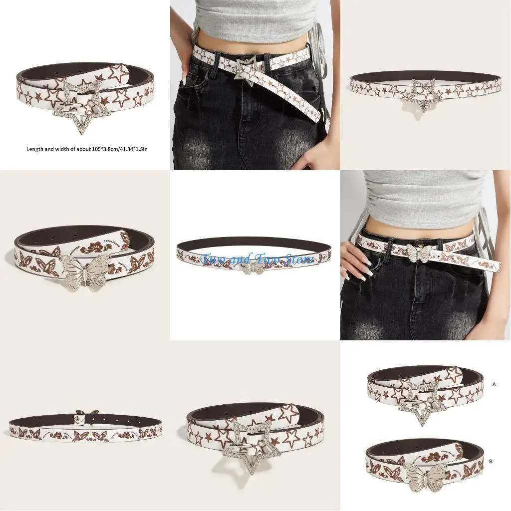 

HX6F Retro Body Chain for Dress Stage Dancing for Women Girls Embossed Belt Hot Girl Easy Belt Cowboy Chain