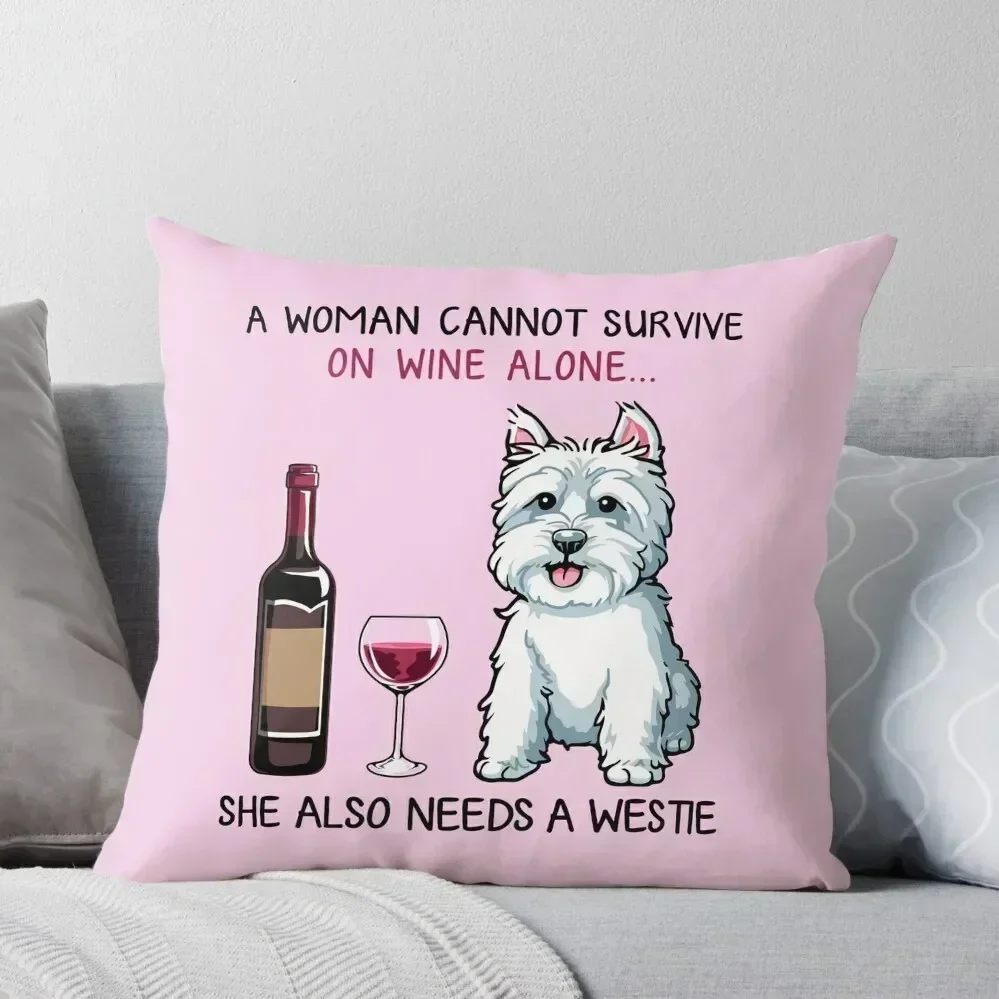 

\bWestie and wine Funny dog Throw Pillow Pillowcases For Pillows Cushions For Sofa Anime Decorative Cushion pillow