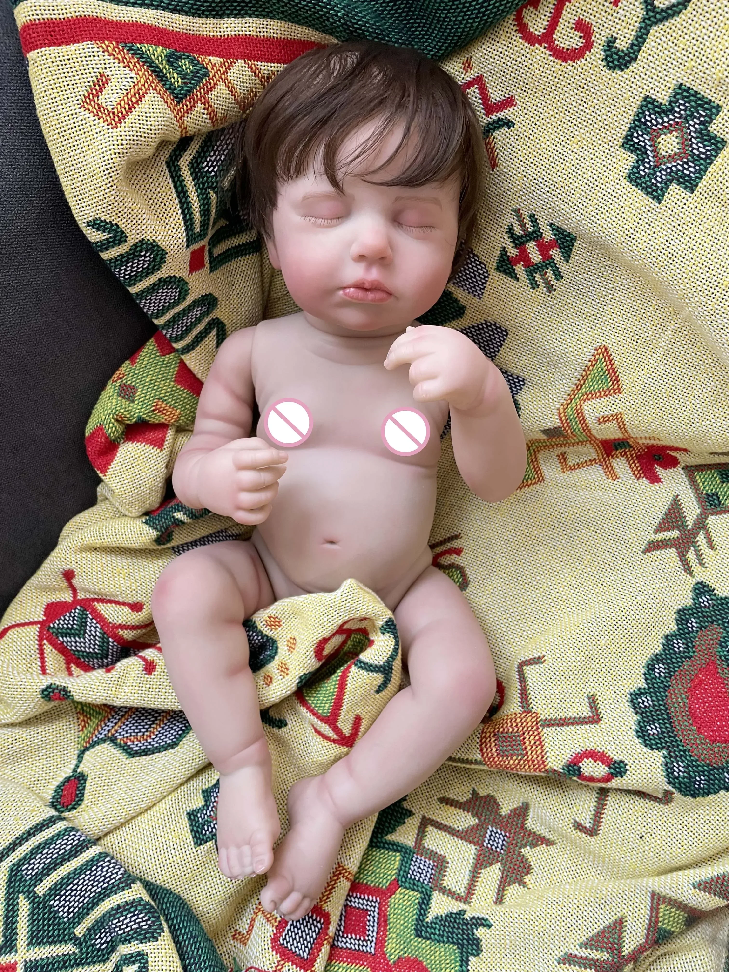 Loulou เต็มไวนิลตุ๊กตา 19 ''หลายชั้นภาพวาดเหมือนจริง Reborn ตุ๊กตาที่มองเห็นเส้นเลือด HAND-Rooted ผมไม่รวมเสื้อผ้า