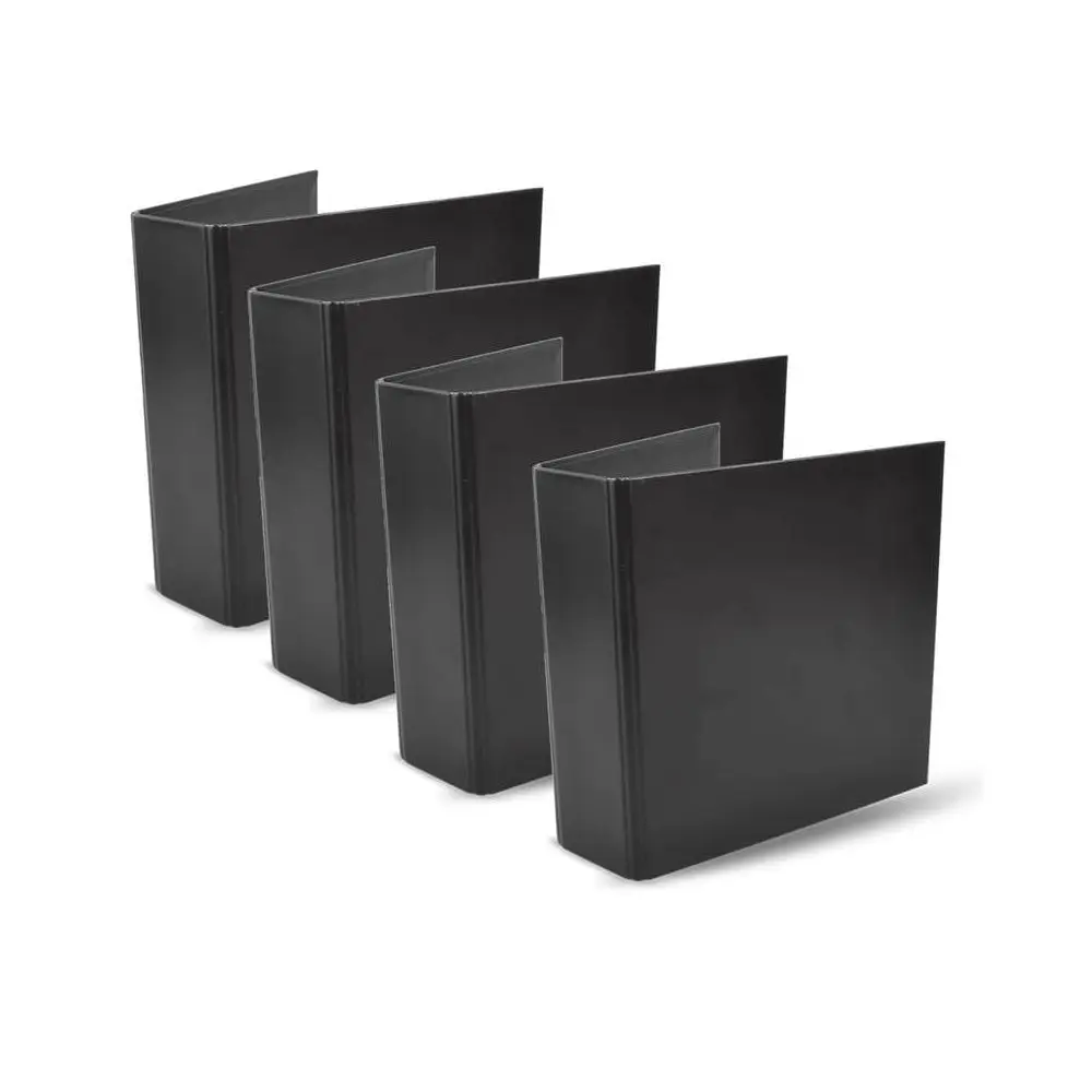 Carpeta de 2 anillas para almacenamiento de DVD, CD y BluRay, negra, paquete de 4 102844