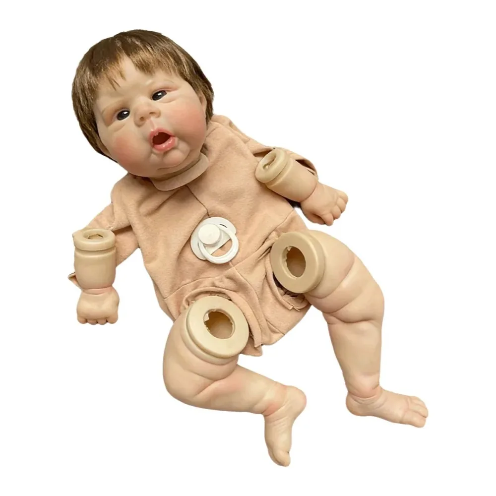 

20Inch DIY Newborn Doll Parts Gounchi with Rooted Hair And Pre-Painted Unfinished Doll Making Kit for Craft Enthusiasts
