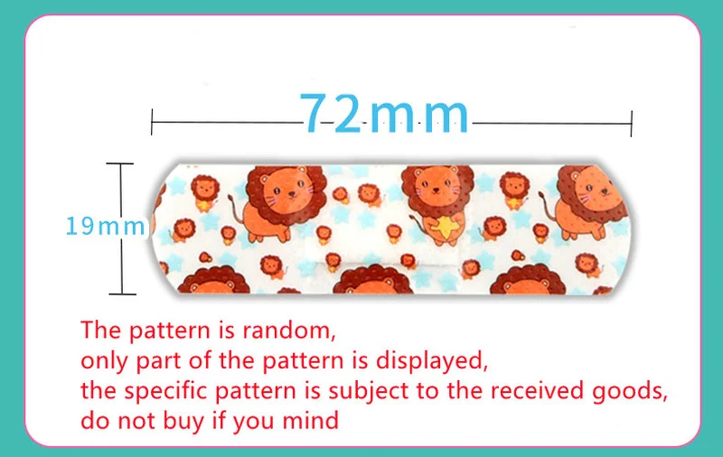 100 قطعة/المجموعة الكرتون الفرقة المعونة مقاوم للماء لاصق الضمادات شفافة غير شفافة اللدائن الإسعافات الأولية التصحيح لاصق الضمادات #6