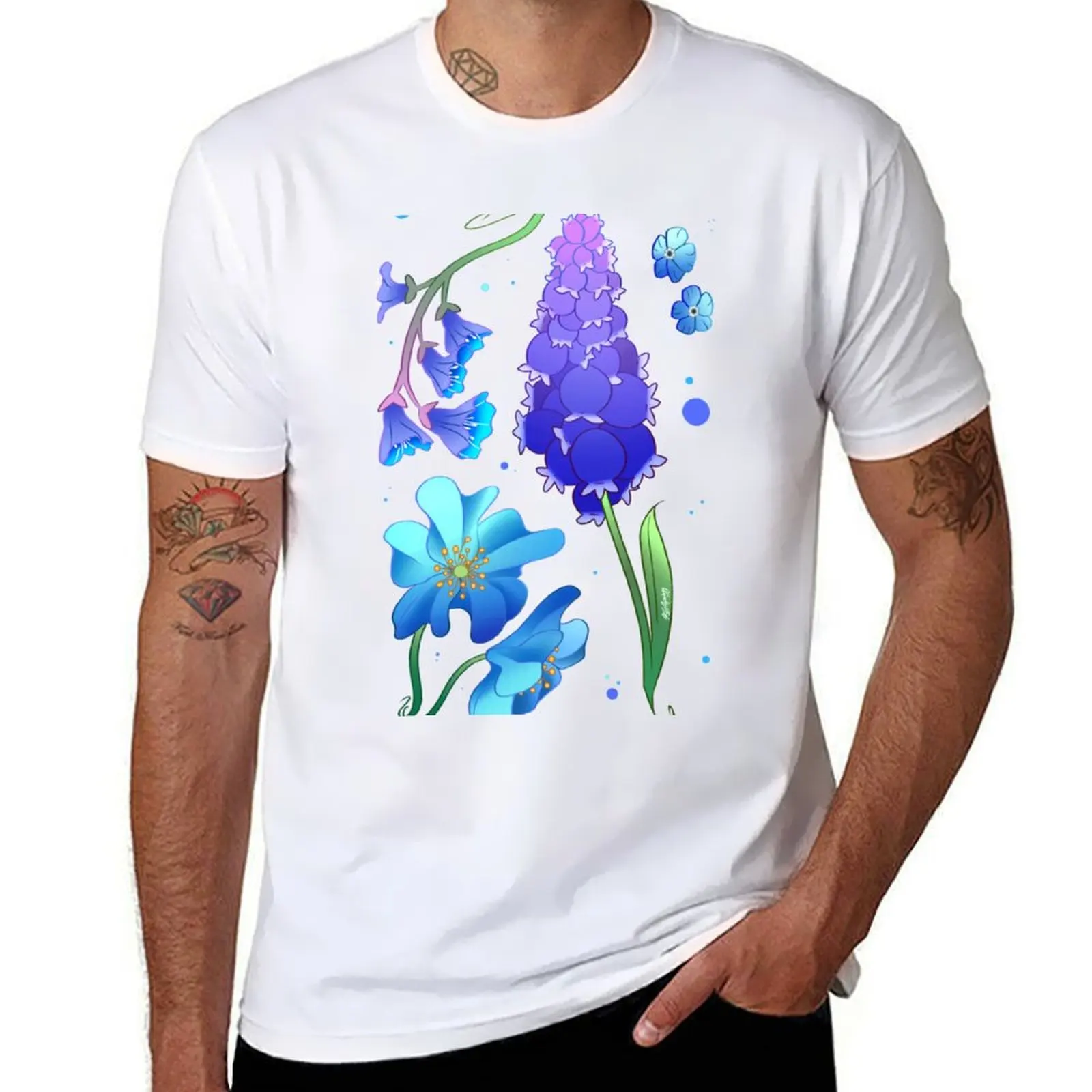 

Rare Flowers Blue Set T-Shirt t shirt man cotton man tshirt graphic t shirts for man T-shirt
