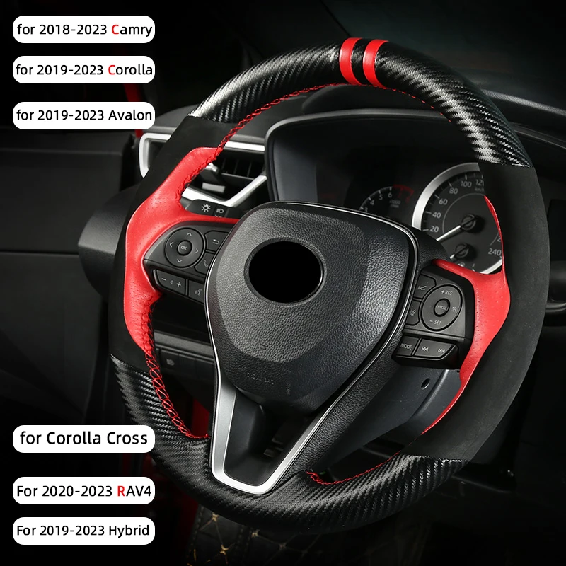 Steering Wheel Cover For Camry 2018-2021 2022 2023 Protection Cover Leather Anti Slip Interior Parts For Corolla RAV4 XA50