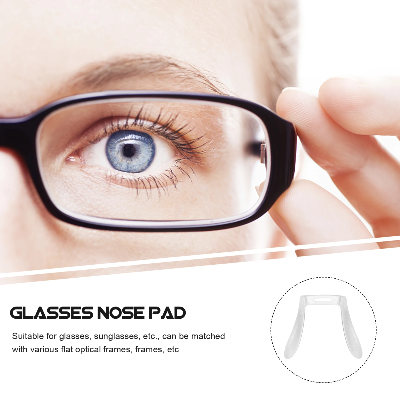 

3pcs Pads for Glasses Comfort Anti-Slip Hard Plastic Replaceable Nose Nonslip Pad Eyeglass Pad Suitable Flat Frames
