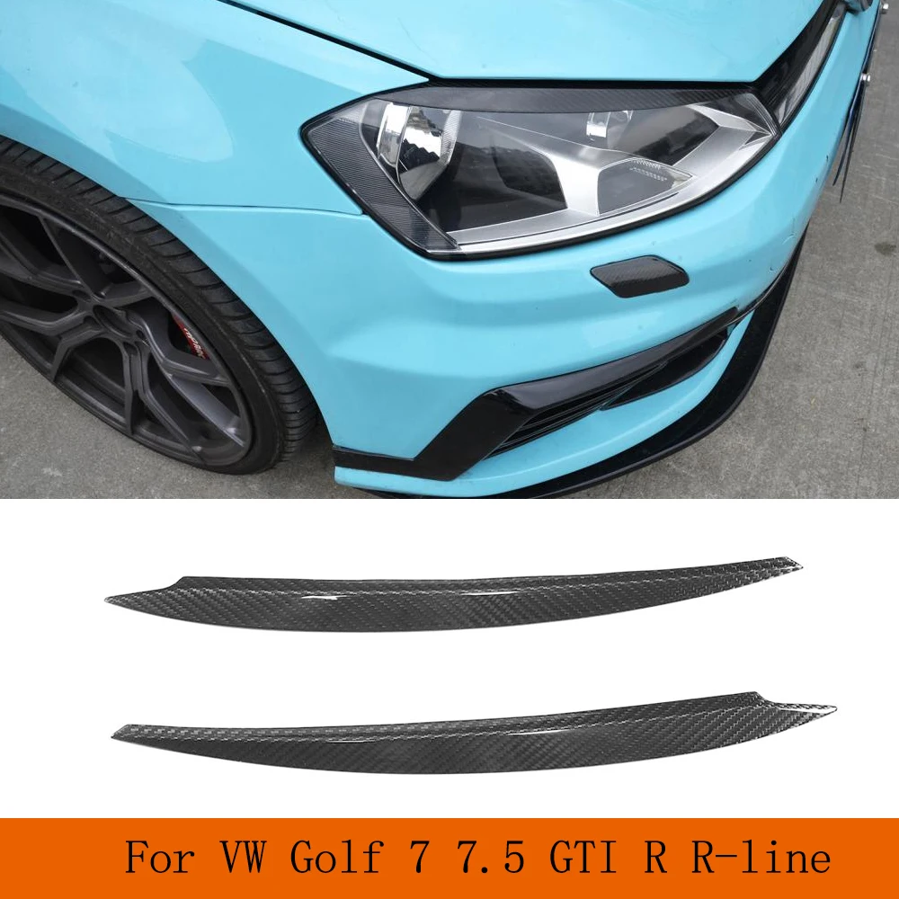 

Dry Carbon Fiber Headlight Eyelids Eyelashs Headlamps Eyebrows Trim Sticker For VW GOLF 7 MK7 GTI 7R RLINE 2014-2018