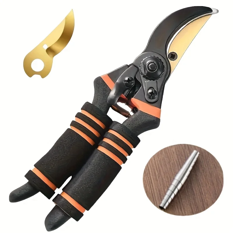 Titanium Garden Shears, 3-Pack, Ultra Sharp & Anti-Slip Grip, for Home & Landscaping.