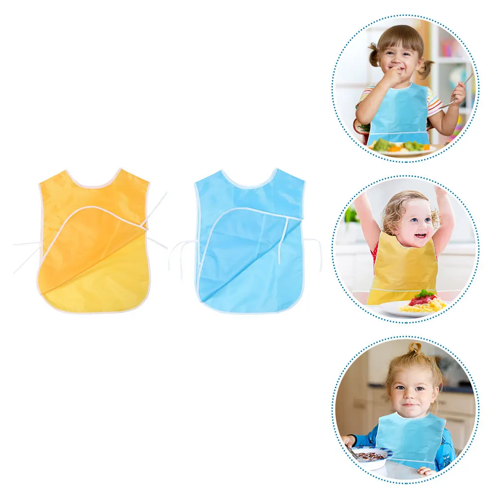 

2Pcs Painting Apron Kids Smock Toddler Bib Waterproof Easy Dry Children Drawing Clothes Anti Slip Cover