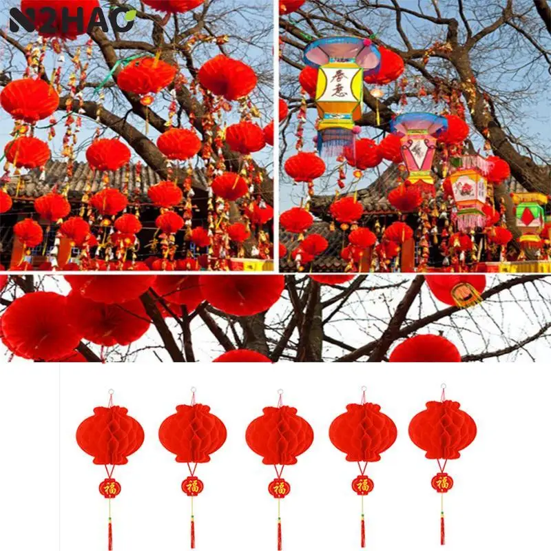 10 Chiếc Có Thể Gập Lại Truyền Thống Trung Hoa Đỏ Đèn Lồng Giấy Cho Trung Quốc Năm 2023 Trang Trí Năm Mới Treo Chống Nước Lễ Hội Đèn Lồng
