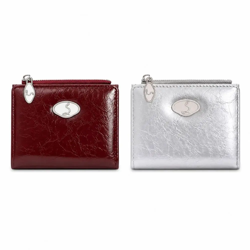 New PU Short Wallet Pleated Texture Envelope Flap Envelope Wallet Compact Style Multifunctional Card Holder Wallet For Women