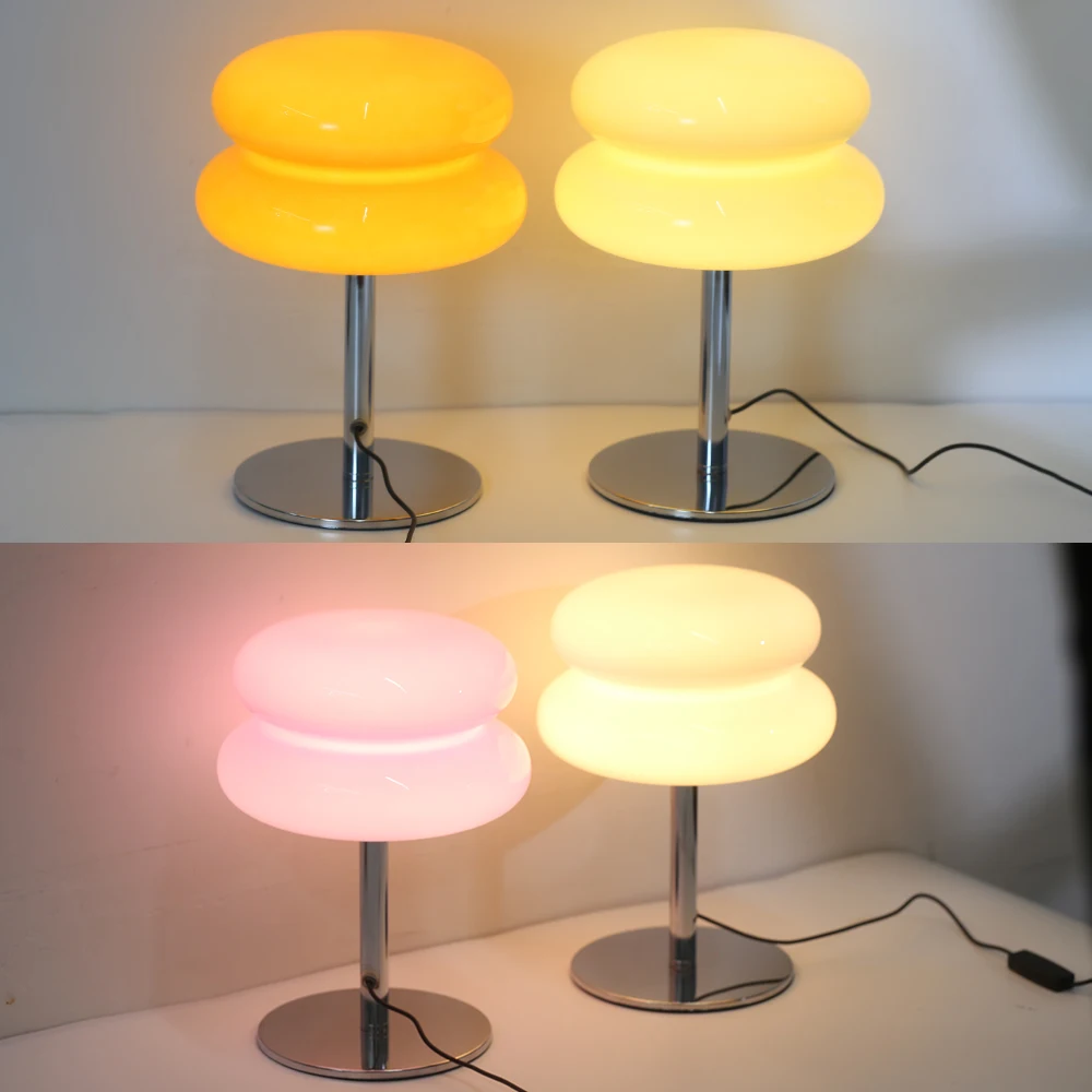 

Macaron Glass Lamps DC 5V 3000K/4000K More Color Mood Light Deak Lamp Bedside Table Eye Protection Atmosphere Night LED Lighting