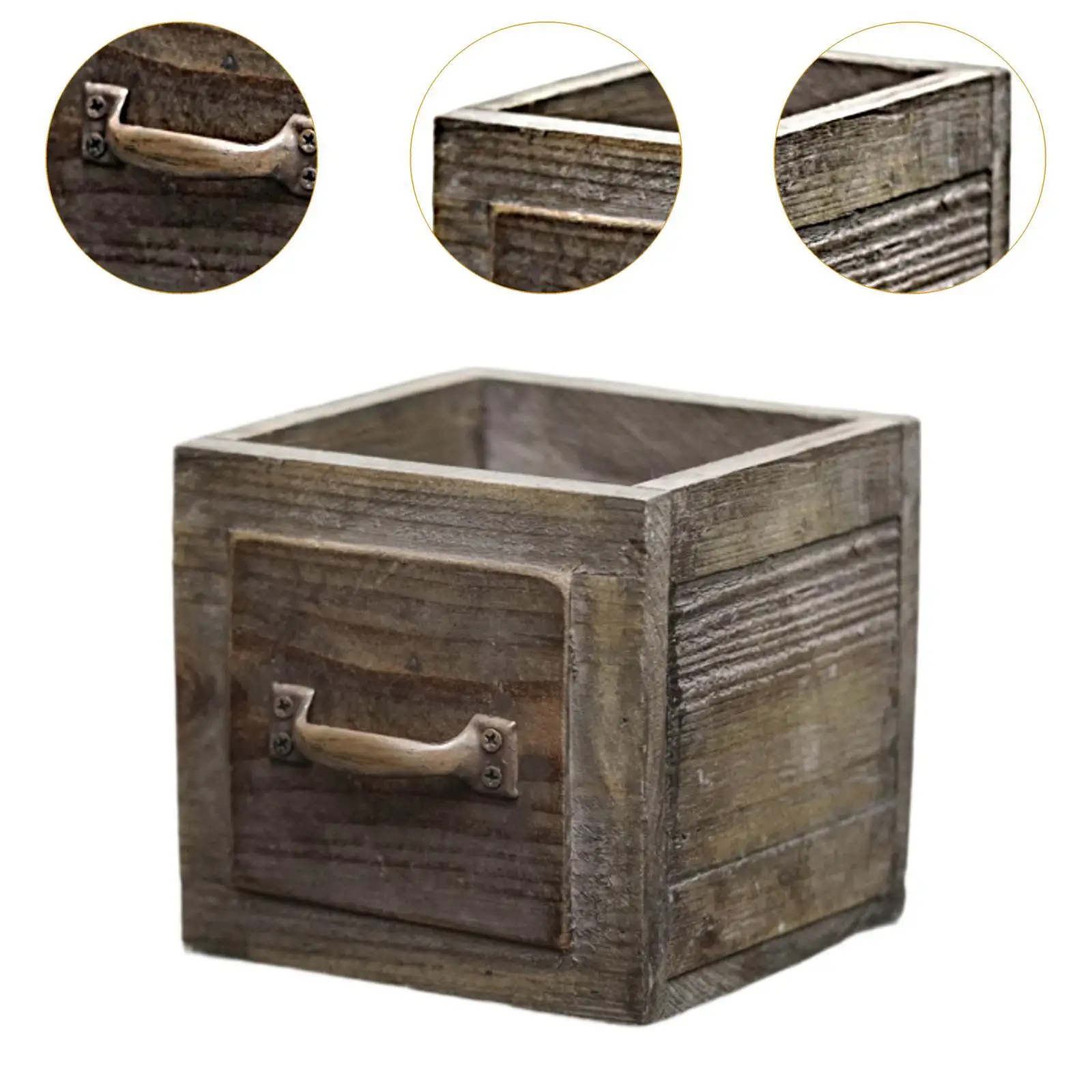 Wooden Planter Box Flower Pot Stable Multifunctional Decorative Floral Decor for