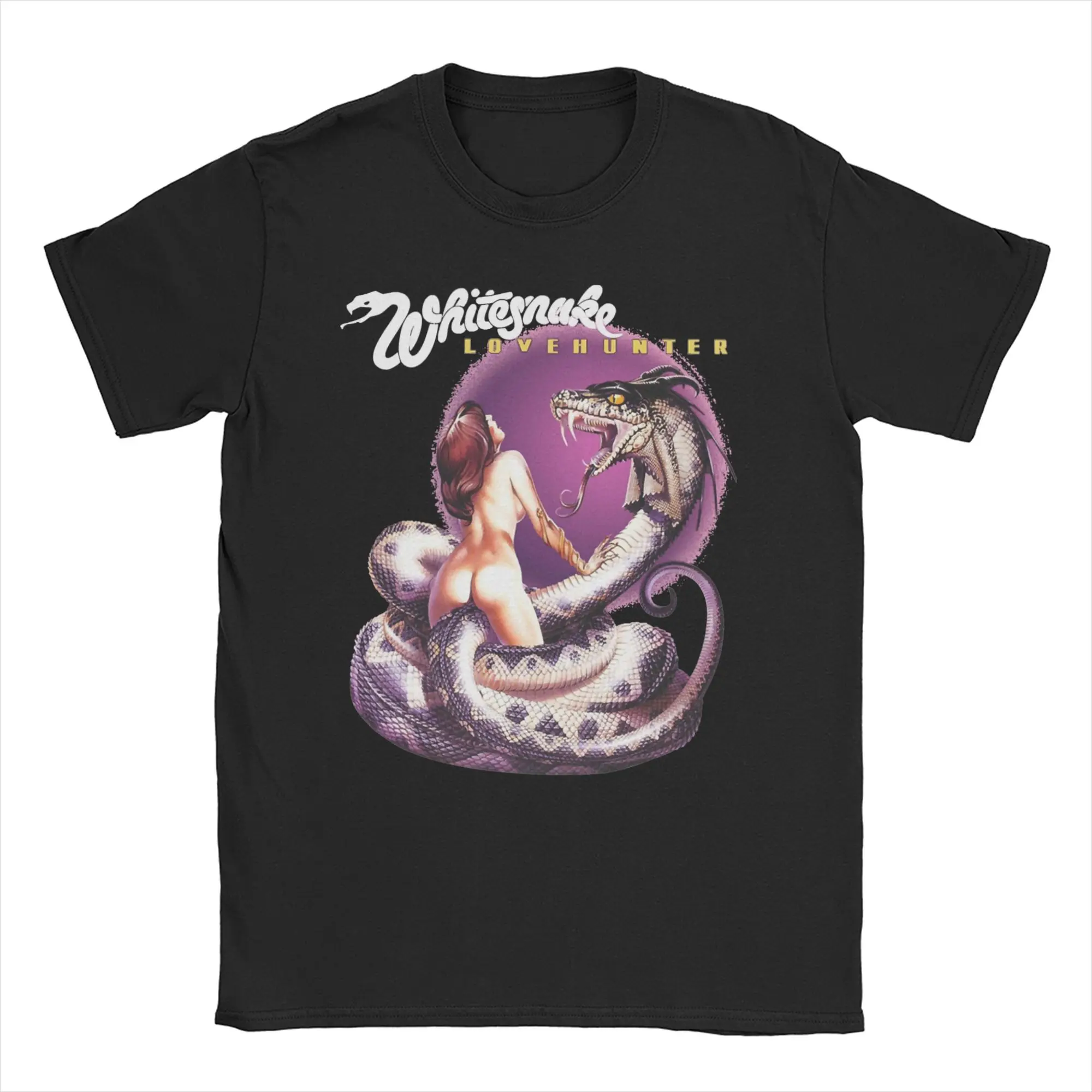 Fashion whitesnake rock band  T Shirt For Unisex  100% Cotton Tee Shirt Short Sleeve Clothing