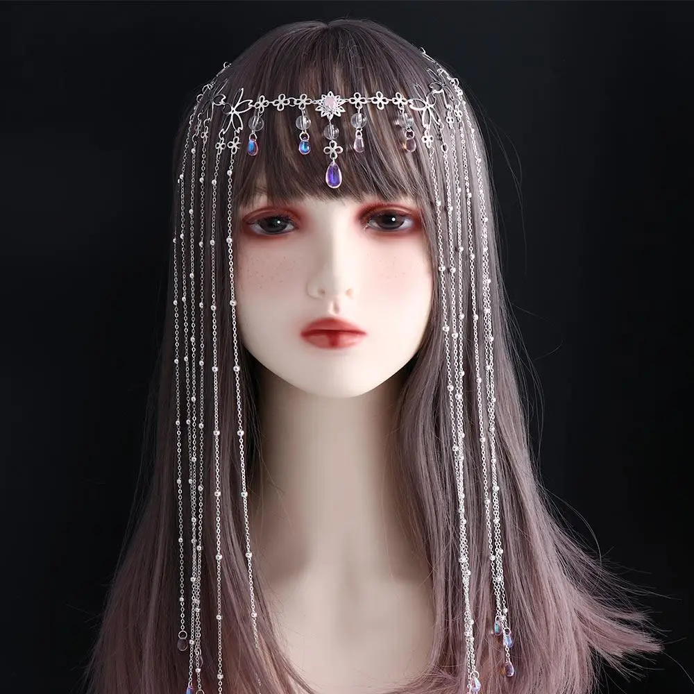 

Fairy Hair Accessories Forehead Chain Veil Retro Luxury Headpiece Women's Hair Accessories Crystal Headband