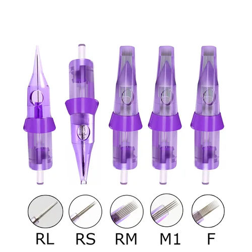 Imagen 2 del producto 5/10/20/50 Uds agujas desechables cartuchos de tatuaje delineador redondo Shader 0,3 MM delineador permanente para cejas maquillaje agujas de tatuaje