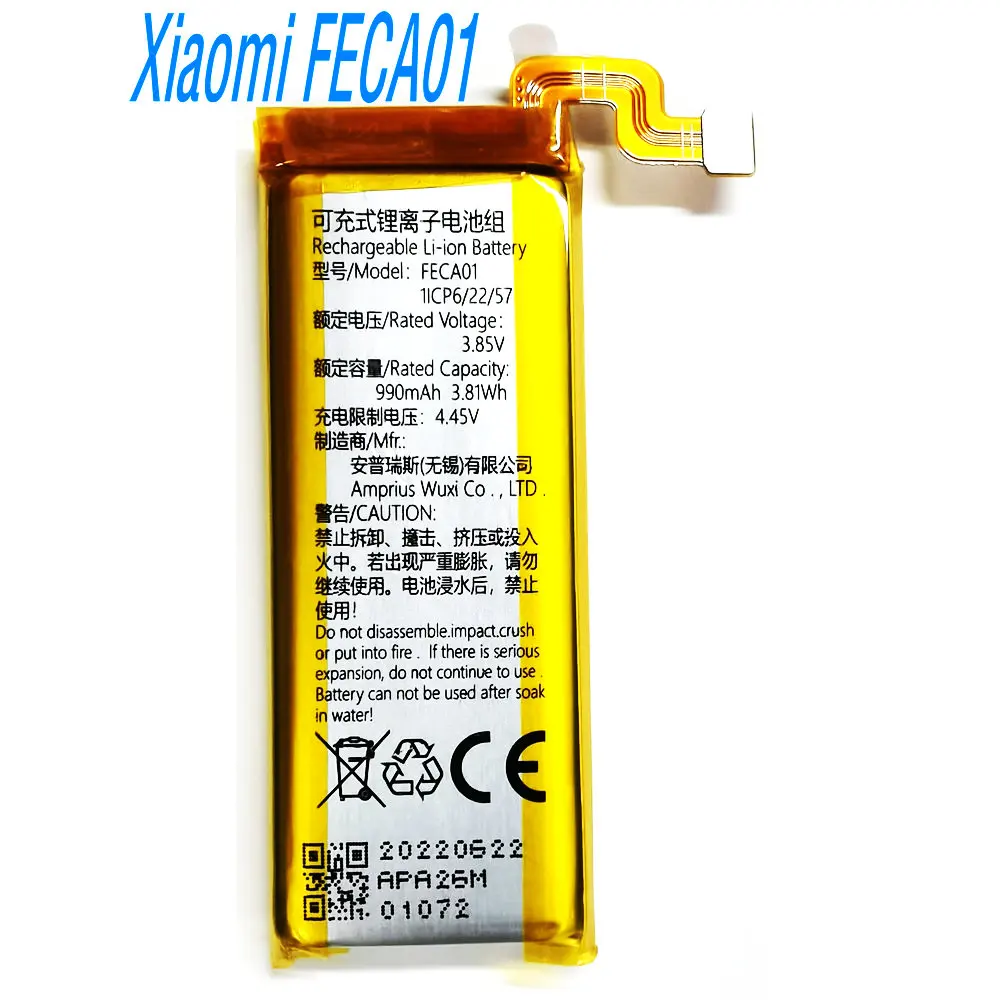 

3.85V 990mAh FECA01 High-Quality Replacement Li-ion Battery for Xiaomi E582255CG Handheld Gimbal Glasses Camera