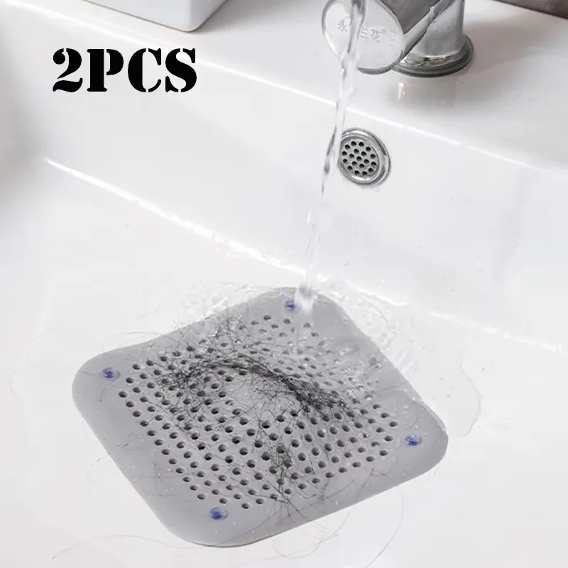 1/2/4pcs Silicone Drain Hair Catcher with Suction Cup Shower Bathtub Drain Strainer Hair Filter Drain Sink Strainer