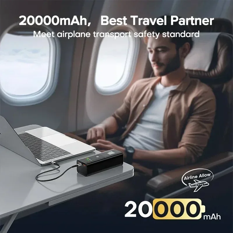 باور بانك 20000 مللي أمبير في الساعة مع شحن سريع 100 وات PD لأجهزة Apple MacBook وiPhone وSamsung Galaxy وأجهزة الكمبيوتر المحمولة وأجهزة iPad اللوحية #3