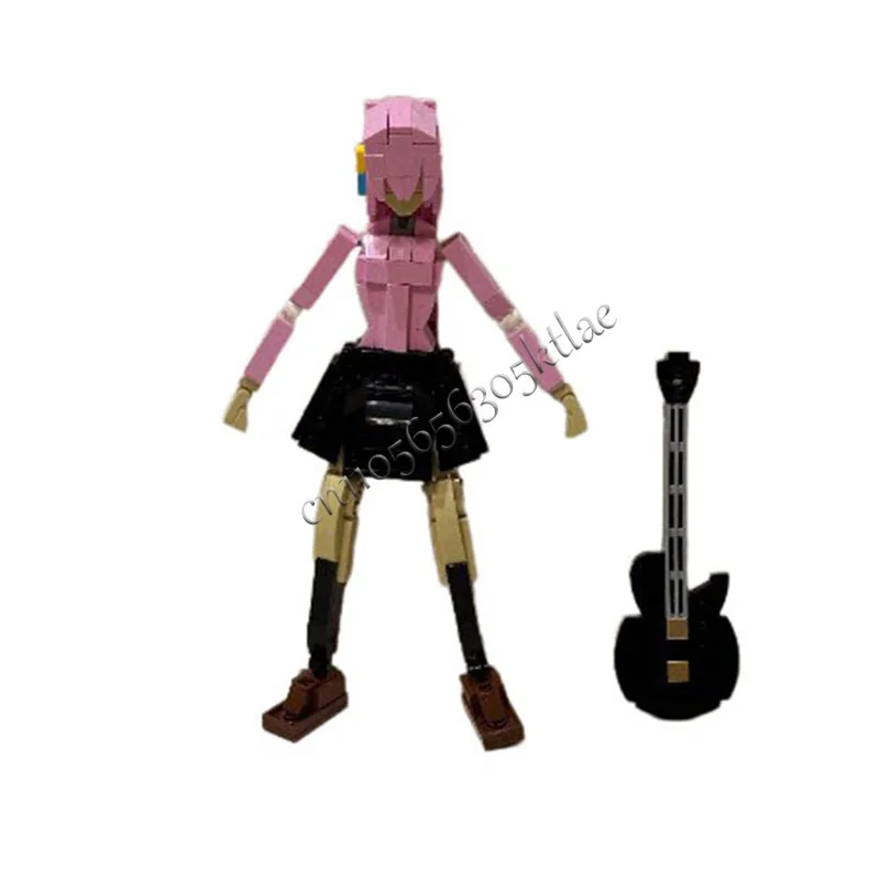 608 قطعة فتاة موسيقية رائجة البيع مع نموذج الغيتار وحدات اللبنات الاطفال الجمعية عرض اللعب مهرجان مفاجأة الهدايا