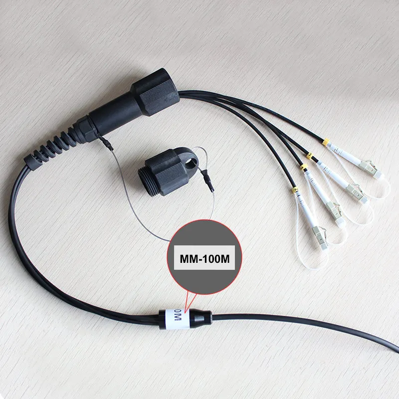 4 Core Single Mode Fibra Óptica Patch Cord Cable 100M Gigabit LC Port Com Carretel Outdoor Waterproof para Led Display Project