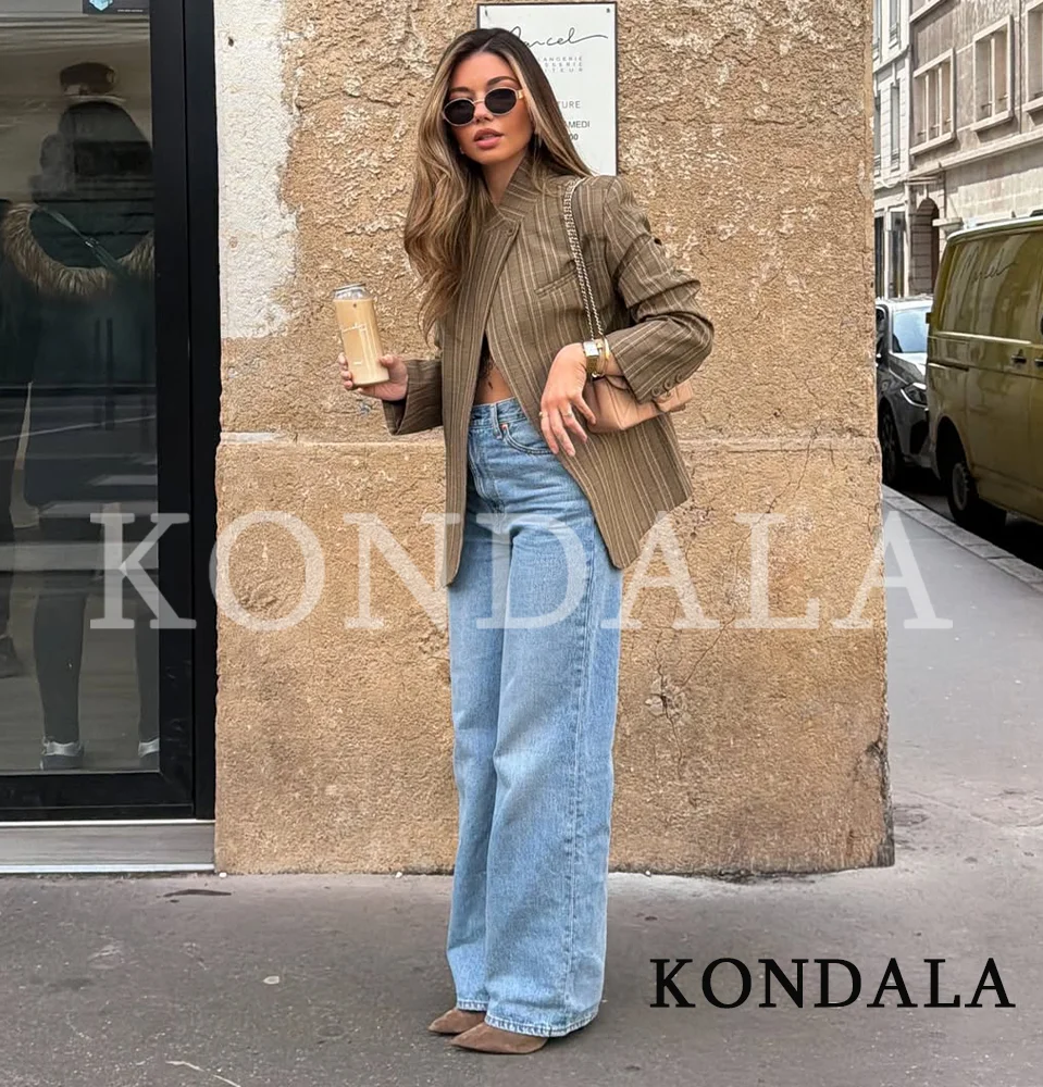 KONDALA Commute Lady Hacking Blazer 2026 Spring Trends High Street Fashion Blazer Women Elegant Vintage Chic Single Button Coat