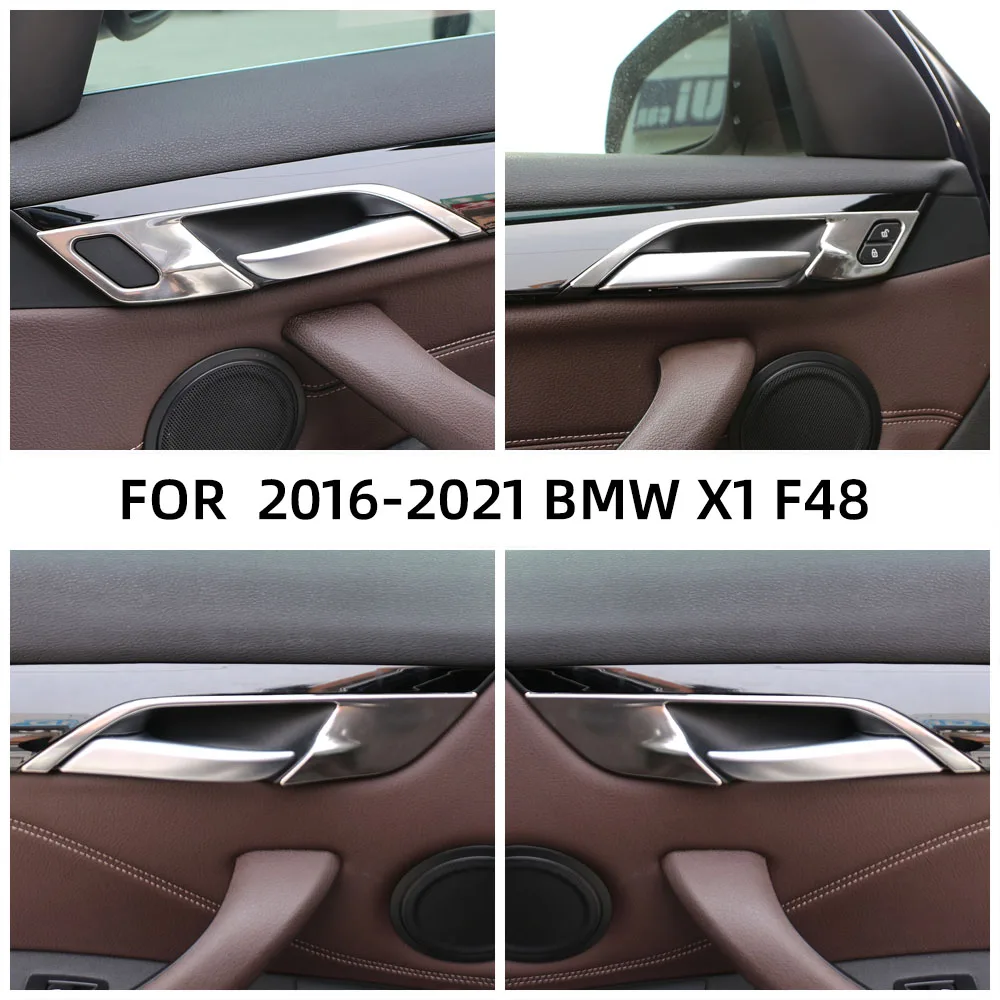 

Крышка внутренней дверной ручки автомобиля для BMW X1 F48 2016-2021 LHD, защита чаши двери из нержавеющей стали, наклейка, аксессуар для обновления салона
