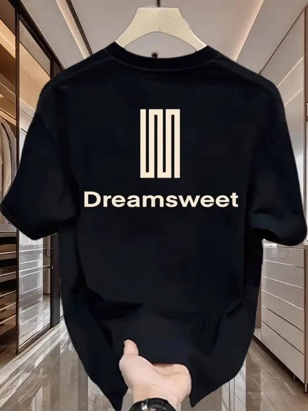 

Heavyweight Pure Cotton Extra Large Size ort Sve T-irt Men's Trendy Loose Fit Versatile f Sve round Ne Top