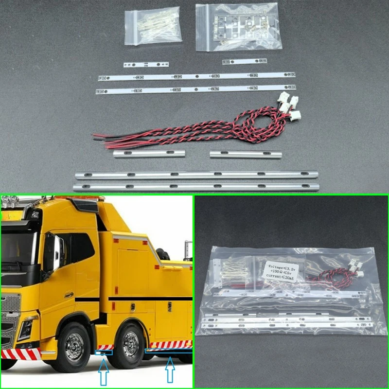 

1 Set Simulation Side Bottom Lights for 1/14 Tamiya RC Truck Car Volvo FH16 56362 Diy Parts Toys
